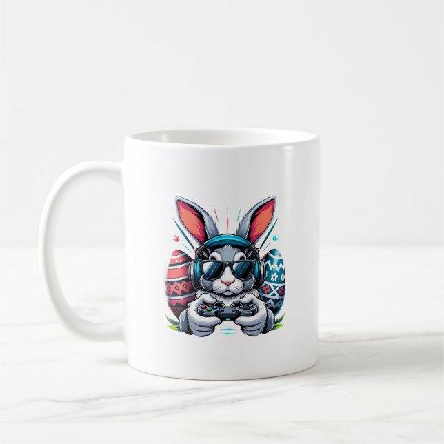 Mug Garçons Joyeux Jour de Pâques Lapin Œuf Jeu Vidéo  (Gauche)