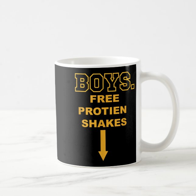 Mug Garçons Protéines Gratuites Shakes Gym Humoristiqu (Droite)