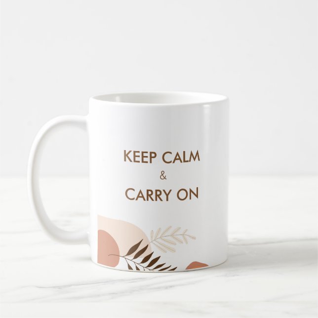 Mug Garde Calme & Continue Moderne Chic Personnalisé  (Gauche)