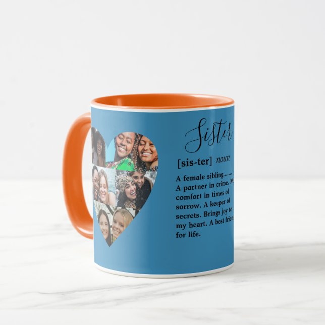 Mug Garde-collection de photos de Soeur moderne (Devant gauche)