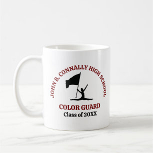 Mug Garde de couleur de lycée bordeaux Personnalisé
