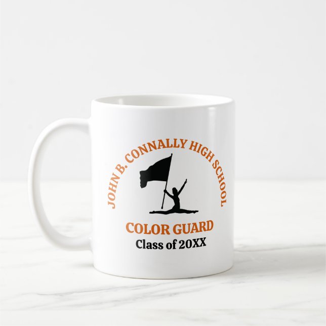 Mug Garde de couleur personnalisée de lycée Orange (Gauche)