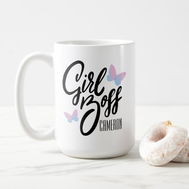 Mug GARDE DE FILLE | Typographie rétro personnalisée (Avec donut)