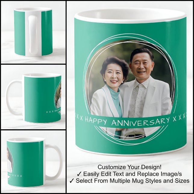 Mug Garde de Mariage Message Photo Modèle Vert C115 (Créateur téléchargé)