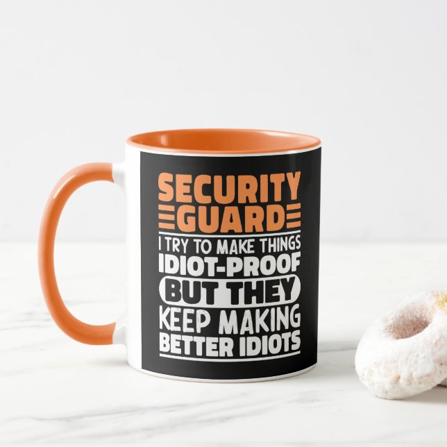 Mug Garde De Sécurité J'Essaie De Faire Des Choses Drô (Avec donut)