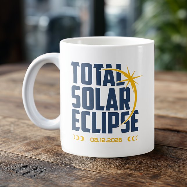 Mug Garde-mémoire Éclipse Moderne 2026 (Keepsake Solar Eclipse Souvenir)