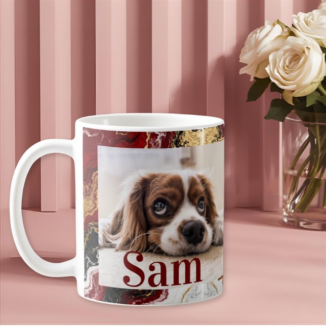Mug Garde simple personnalisé avec photo et nom de chi (Créateur téléchargé)