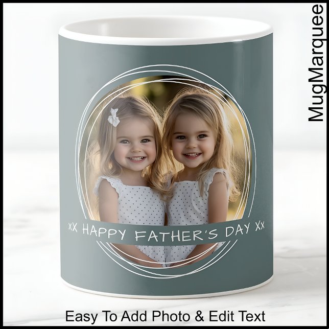 Mug Garde souvenir de message photo modèle Père Gris C (Créateur téléchargé)