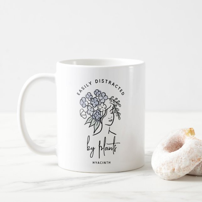 Mug Gardener distrait Floral mignon Plante personnalis (Avec donut)
