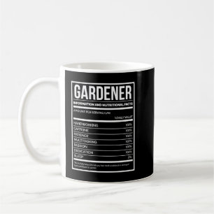 Mug Gardener Funny Gardening Nutrition Étiquette pour