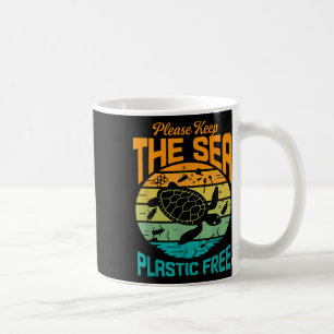 Mug Garder la mer sans plastique, dicton, Pr