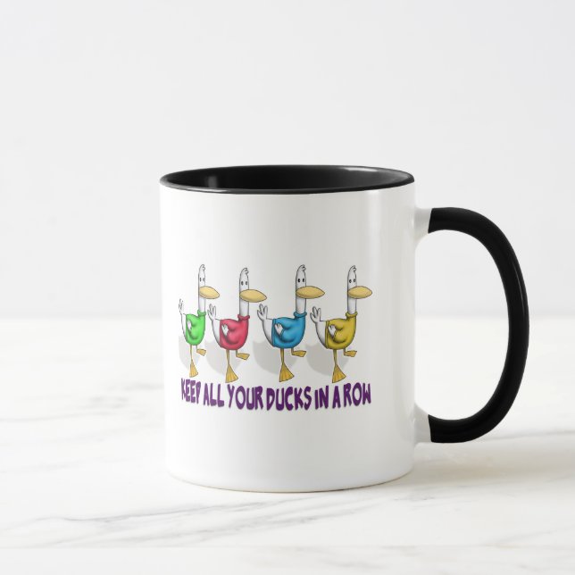 Mug garder tous ses canards en rangée (Droite)