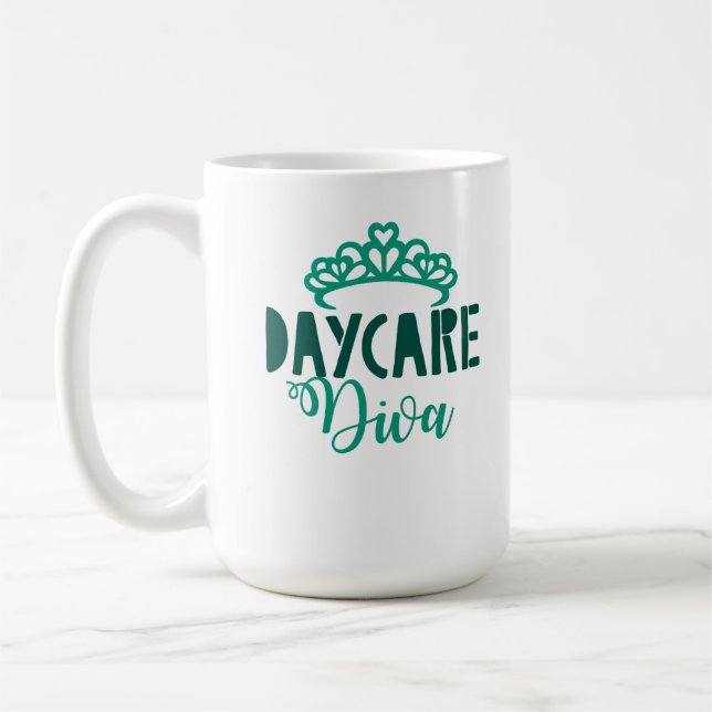 Mug Garderie Diva Fils Fille Préscolaire Tiara Funny (Gauche)