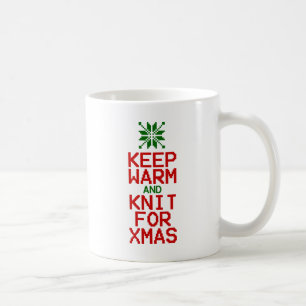 Mug Gardez chaud et tricot pour Noël
