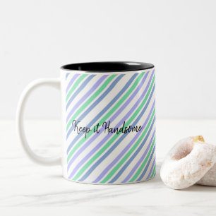 Mug Gardez-le beau vert pourpre bande