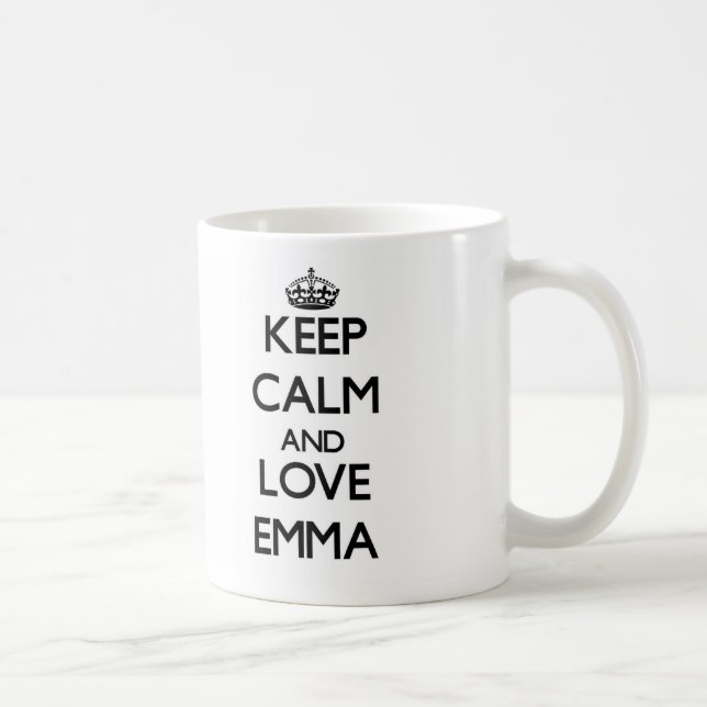 Mug Gardez le calme et aimez Emma (Droite)