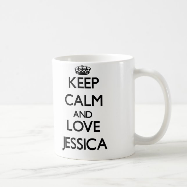 Mug Gardez le calme et aimez Jessica (Droite)