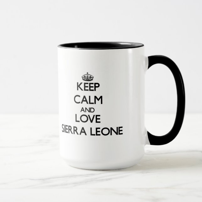 Mug Gardez le calme et aimez le Sierra Leone (Droite)