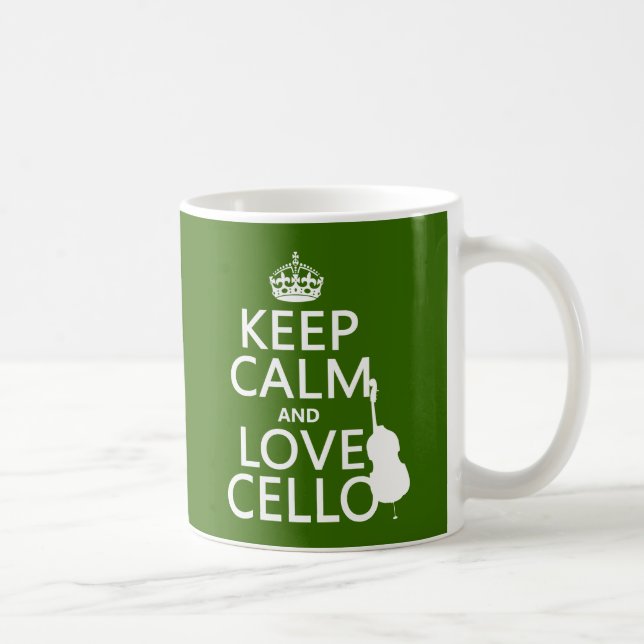 Mug Gardez le calme et aimez le violoncelle (toute (Droite)