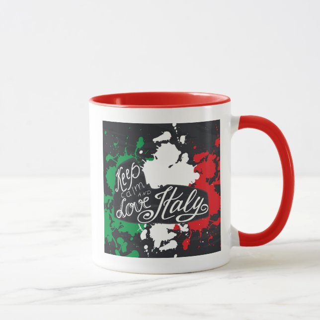 Mug Gardez le calme et aimez l'Italie (Droite)