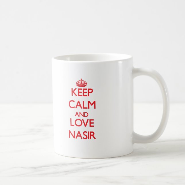 Mug Gardez le calme et aimez Nasir (Droite)