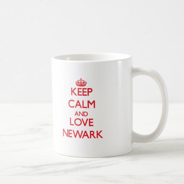 Mug Gardez le calme et aimez Newark (Droite)