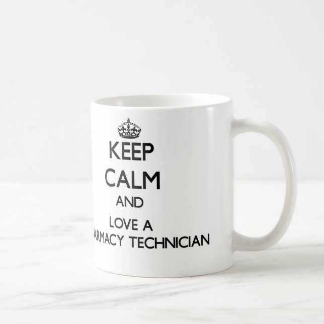 Mug Gardez le calme et aimez un technicien de (Droite)