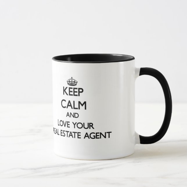 Mug Gardez le calme et aimez votre vrai agent (Droite)