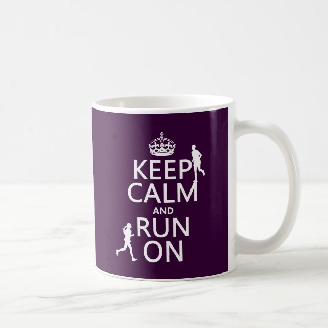 Mug Gardez le calme et courez sur (les couleurs (Droite)