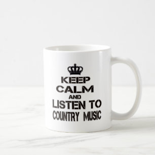 Mug Gardez le calme et écoutez la musique country