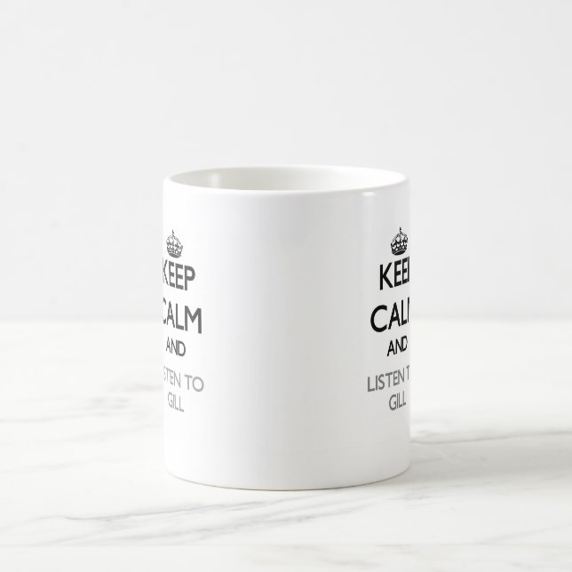 Mug Gardez le calme et écoutez l'ouïe (Centre)