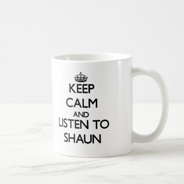 Mug Gardez le calme et écoutez Shaun (Droite)