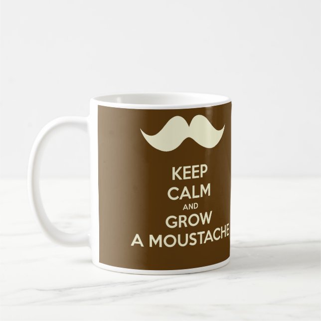 Mug Gardez le calme et élevez une moustache (Gauche)