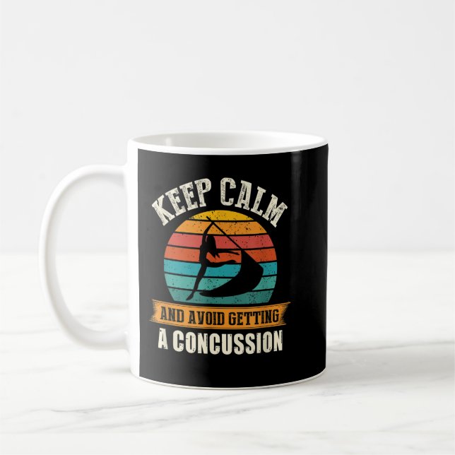 Mug Gardez Le Calme Et Évitez D'Obtenir Une Concussion (Gauche)