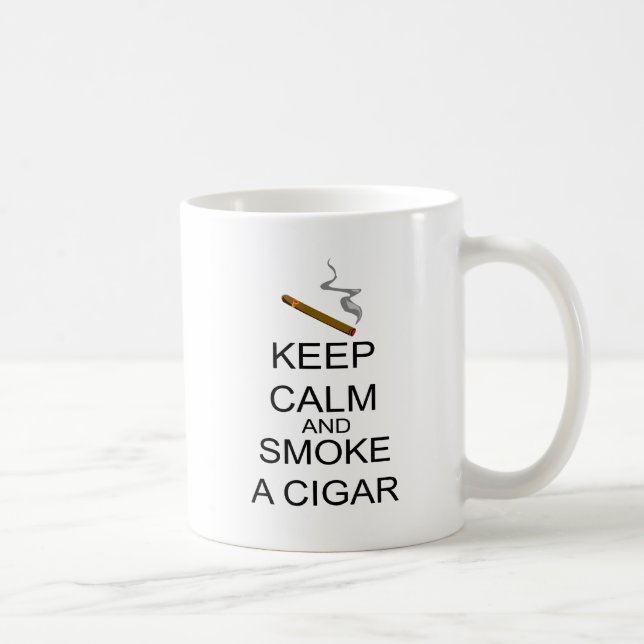 Mug Gardez le calme et fumez un cigare (Droite)