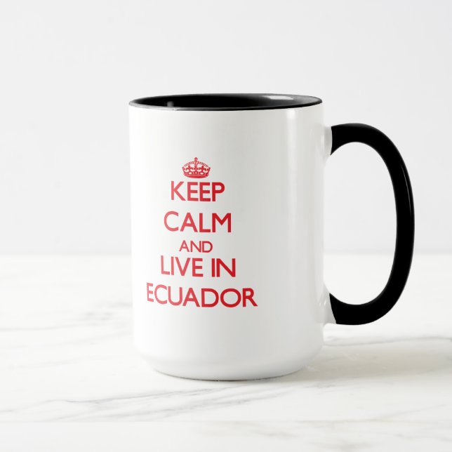 Mug Gardez le calme et habitez en Equateur (Droite)