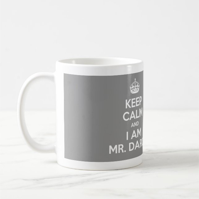 Mug Gardez le calme et je suis M. Darcy - gris (Gauche)