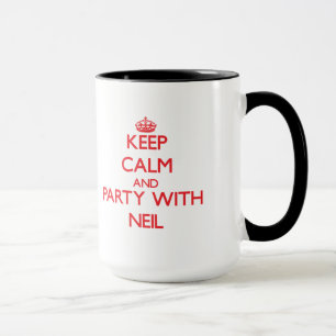 Mug Gardez le calme et la partie avec Neil