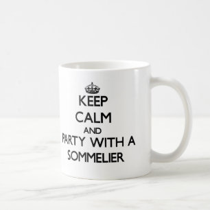 Mug Gardez le calme et la partie avec un Sommelier