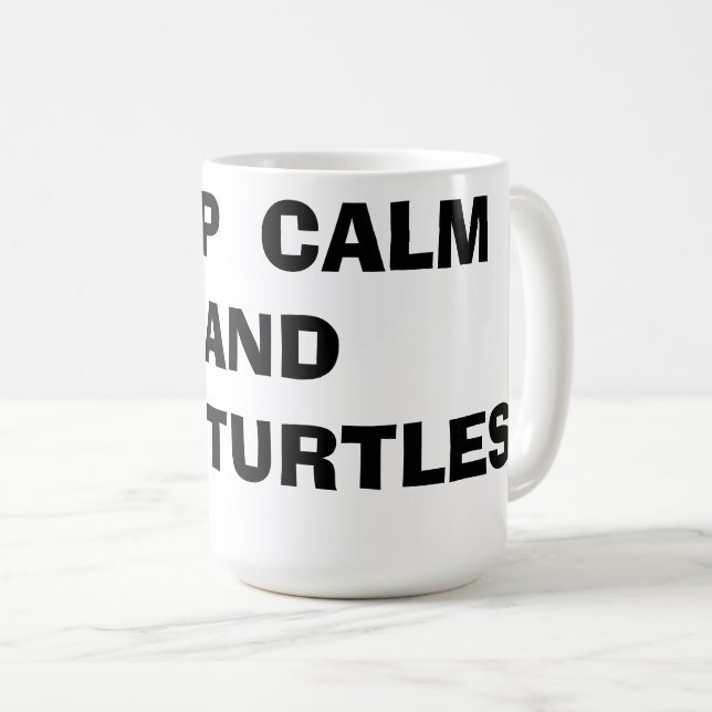 Mug Gardez le calme et l'amour des tortues (Devant droit)