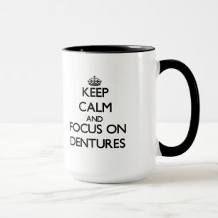 Mug Gardez le calme et le foyer sur des dentiers