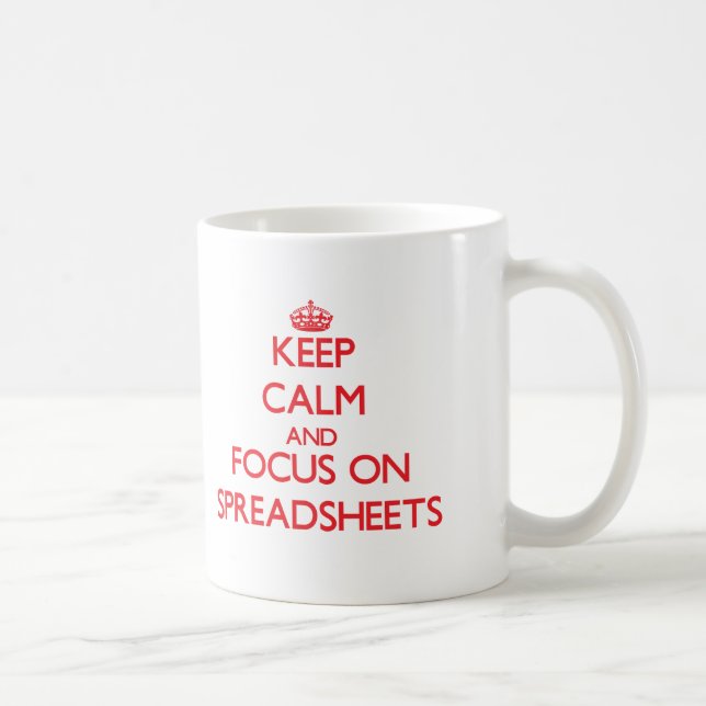 Mug Gardez le calme et le foyer sur des feuilles de (Droite)