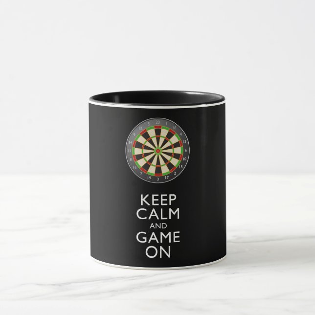 Mug GARDEZ LE CALME ET LE JEU SUR - Cible de flechette (Centre)