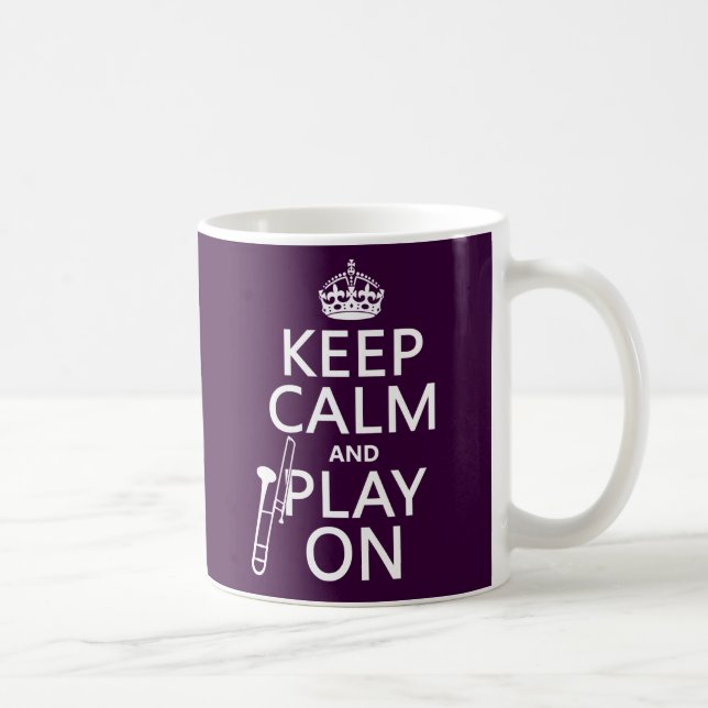 Mug Gardez le calme et le jeu sur (trombone) (toute (Droite)