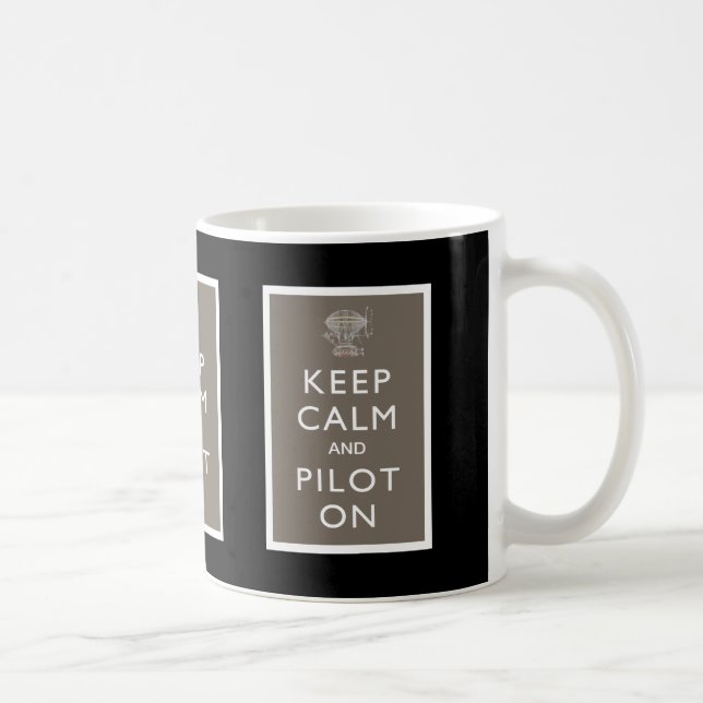 Mug Gardez le calme et le pilote sur le dirigeable de (Droite)