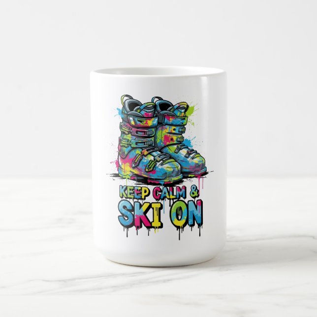 Mug Gardez le calme et le ski allumés (Centre)