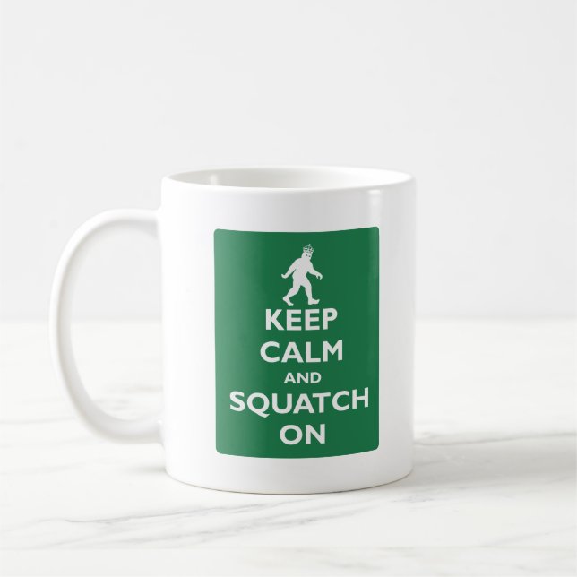 Mug Gardez le calme et le Squatch dessus (Gauche)