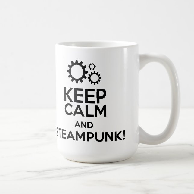 Mug Gardez le calme et le Steampunk (Droite)