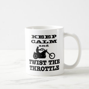 Mug Gardez Le Calme Et Tournez Le Cycliste À Throttle