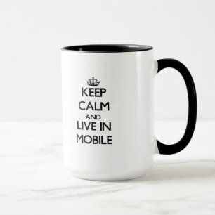 Mug Gardez le calme et vivez dans le mobile